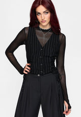 Charli Pinstripe Lace Up Waistcoat