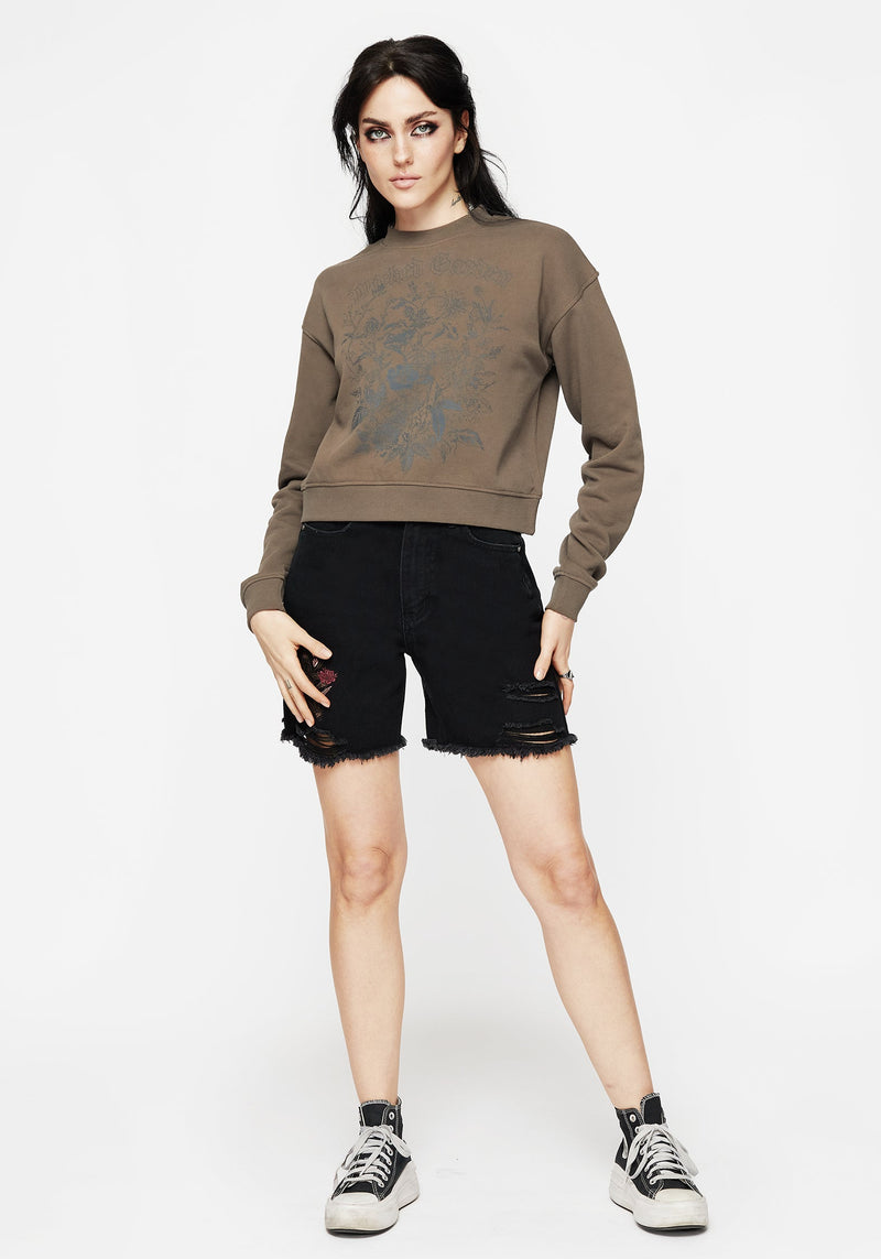 Galerina Graphic Print Cotton Sweatshirt