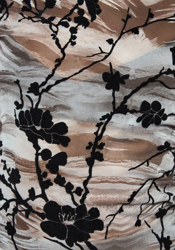 Wytchelm Flocked Mesh Short Sleeve Top - Blue