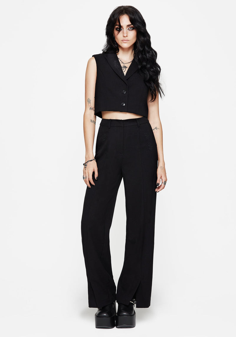 Thora Embroidered Crop Waistcoat