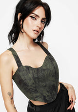 Alessandra Tie Dye Print Corset Top