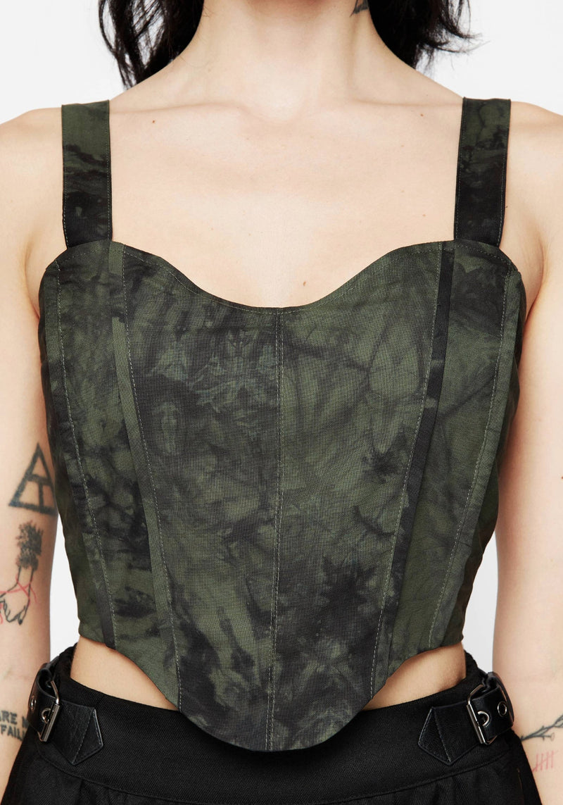 Alessandra Tie Dye Print Corset Top