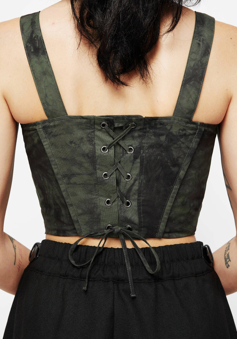 Alessandra Tie Dye Print Corset Top