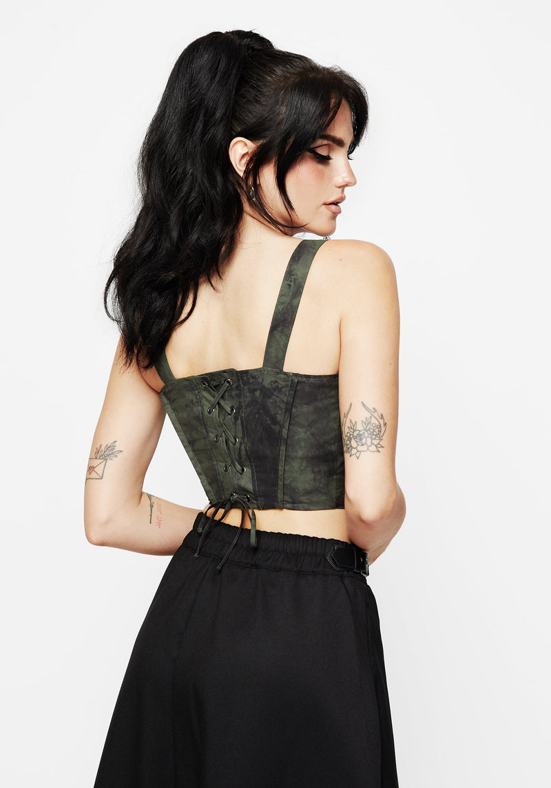 Alessandra Tie Dye Print Corset Top