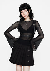 Flavia Mesh Fluted Long Sleeve Top