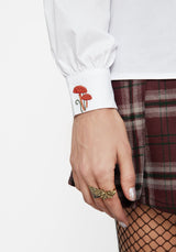 Dewdrop Cotton Embroidered Collar Shirt