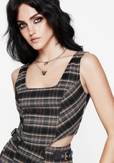 Aiden Check Corset Top