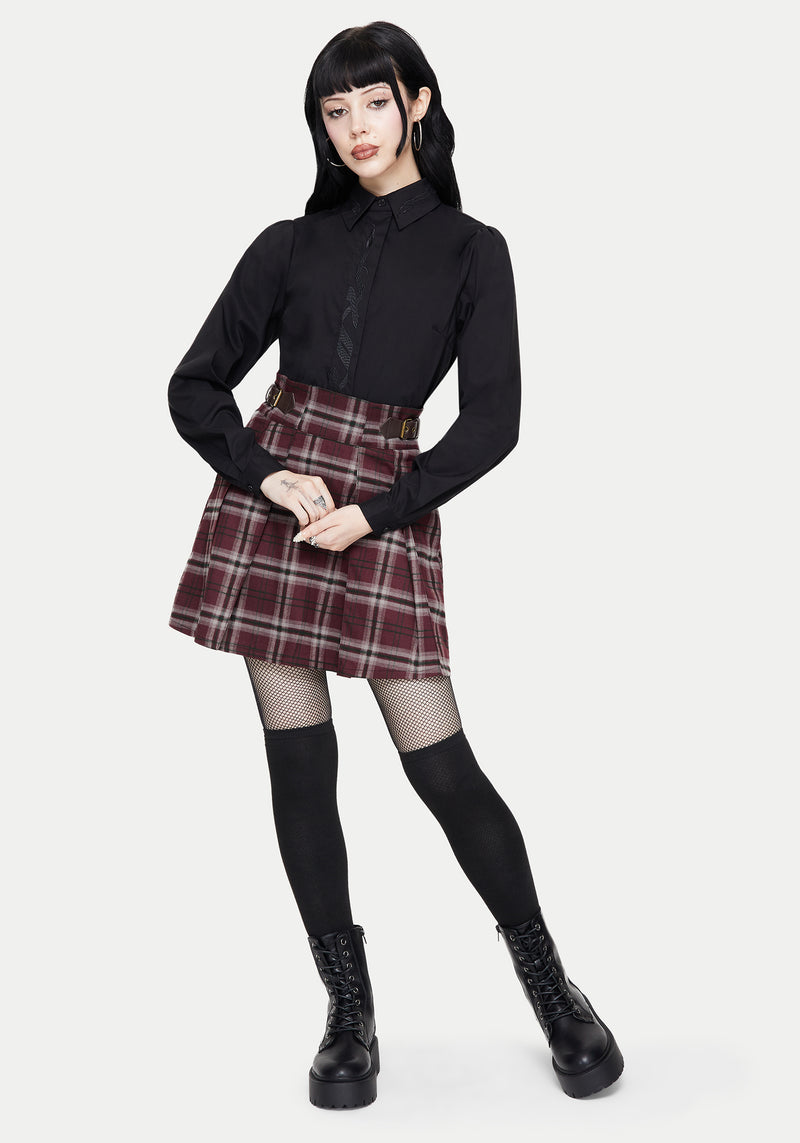 Shadowbane Long Sleeve Button Up Snake Detail Shirt