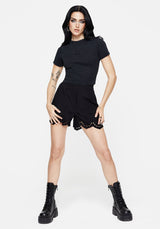 Christina Cotton Cut Out Detail Washed T-Shirt