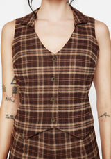 Milo Check Collared Waistcoat