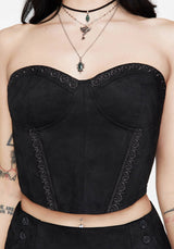 Lauma Faux Suede Corset Top