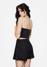 Lauma Faux Suede Corset Top