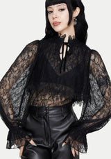 Darkwave Tie Neck Lace Blouse