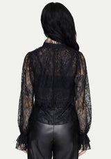 Darkwave Tie Neck Lace Blouse