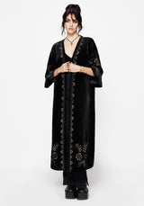 Kobra Velvet Snake Embroidered Longline Kimono