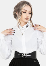 Despair Cotton Thistle Embroidered Button Up Shirt