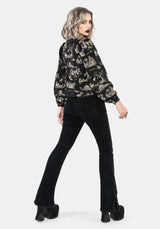 Lacelle Cotton Witch Toile Print Blouse