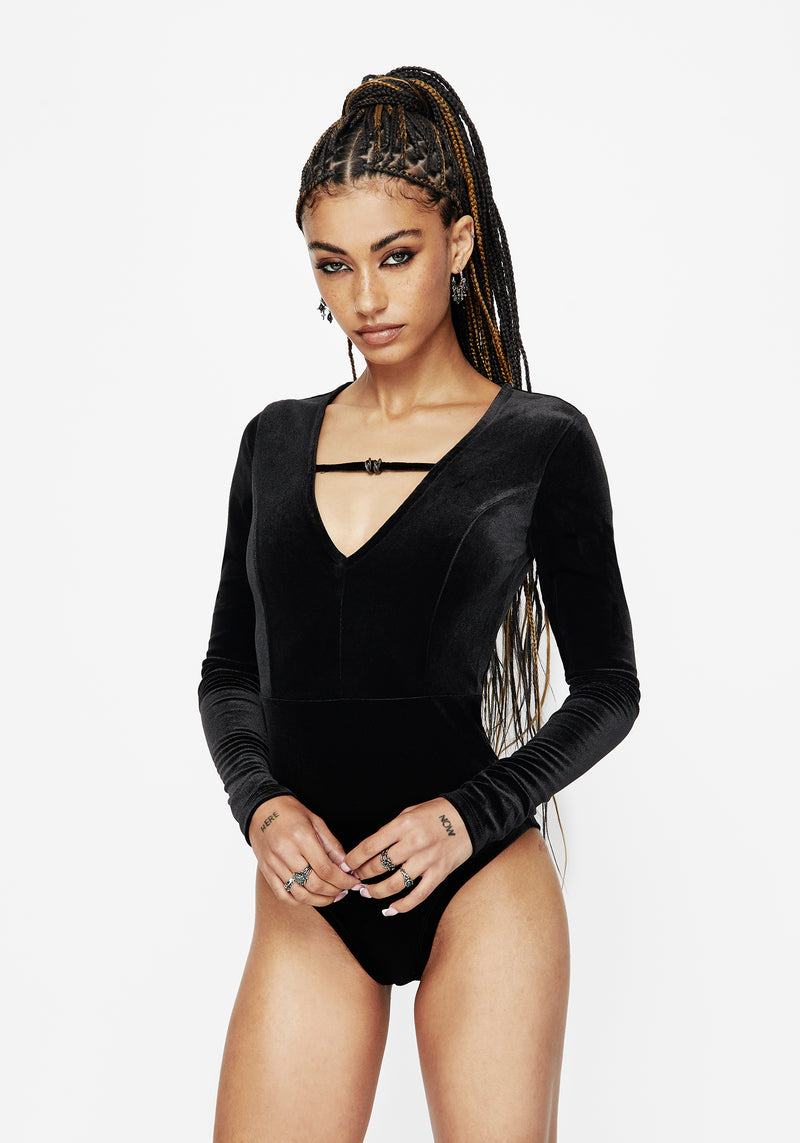 Venin Snake Charm Velour Bodysuit