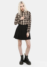 Emily Cotton Check Oversized Longline Shirt
