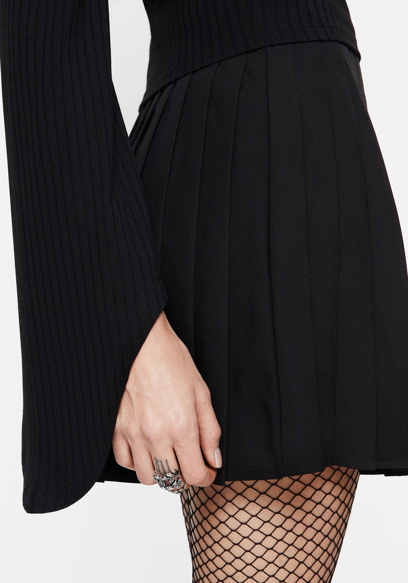 Amata Square Neck Flared Long Sleeve Top