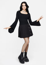 Amata Square Neck Flared Long Sleeve Top