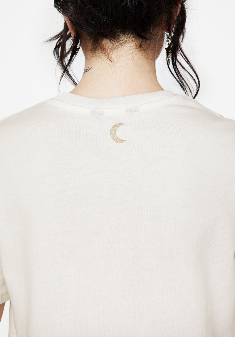 Griffinfly Cotton Embroidered Jersey Cropped T-Shirt