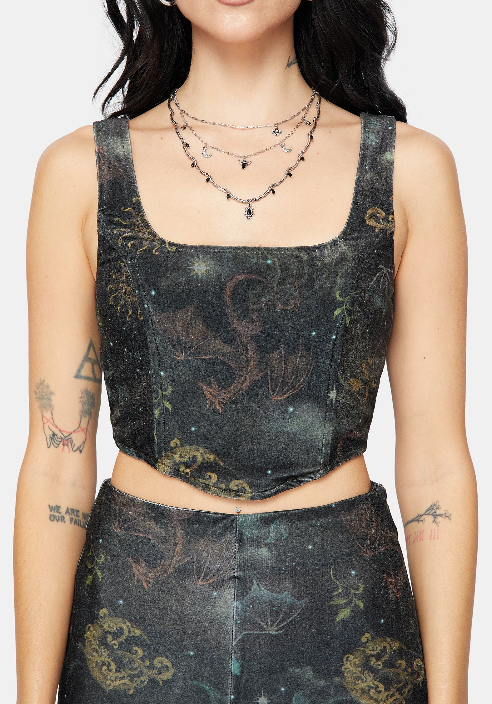 Phoenix Dragon Velour Corset