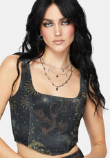 Phoenix Dragon Velour Corset