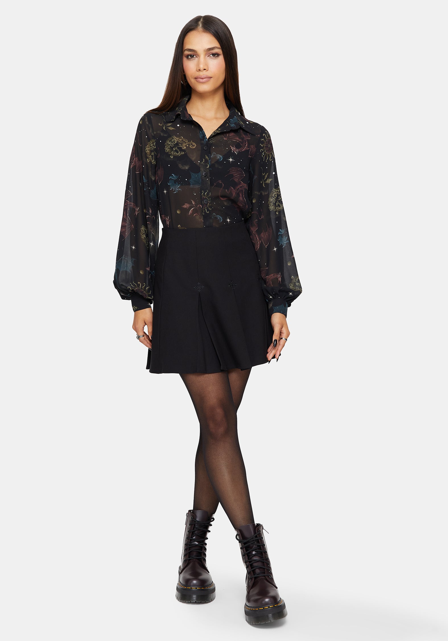 Phoenix Dragon Chiffon Blouse