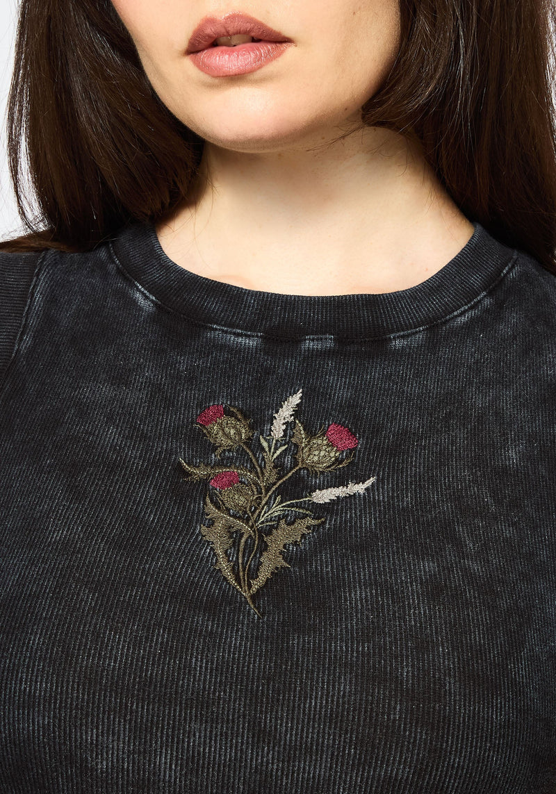 Despair Cotton Embroidered  Washed Jersey Tank Top