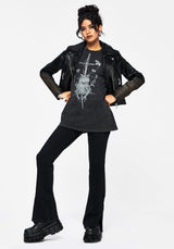 Anura Oversize Säure Waschen Frosch Grafik Druck T-Shirt