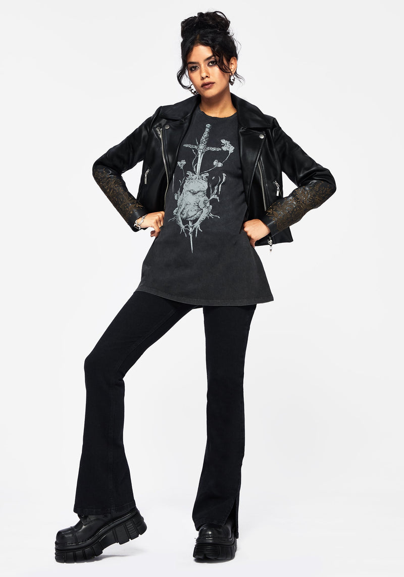 Anura Oversize Säure Waschen Frosch Grafik Druck T-Shirt