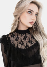 Myr Contrast Ruffle Lace Blouse