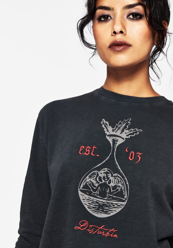 Anointing Long Sleeve Graphic Jersey Crop Top