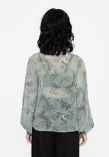 Sapphira Dragon Print Button Up Shirt