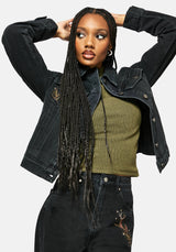 Bryony Striped Crop Top - Olive Green