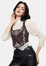 Bladeborn Check Embroidered Corset Top