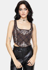 Bladeborn Check Embroidered Corset Top