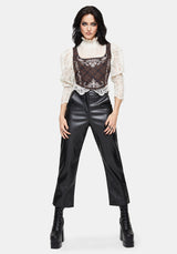 Bladeborn Check Embroidered Corset Top