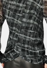 Rhoswen Snake Check Cross Over Long Sleeved Shirt EU 38