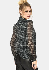 Rhoswen Snake Check Cross Over Long Sleeved Shirt EU 38