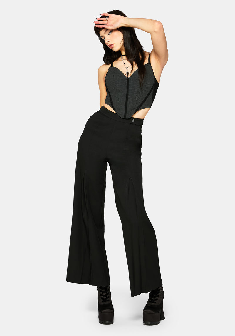 Pyra Houndstooth Lace Corset Top