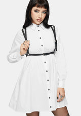 Arde Pintuck Mini Shirt Dress