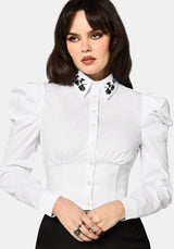 Fleux Phoenix Embroidered Corset Detail Shirt