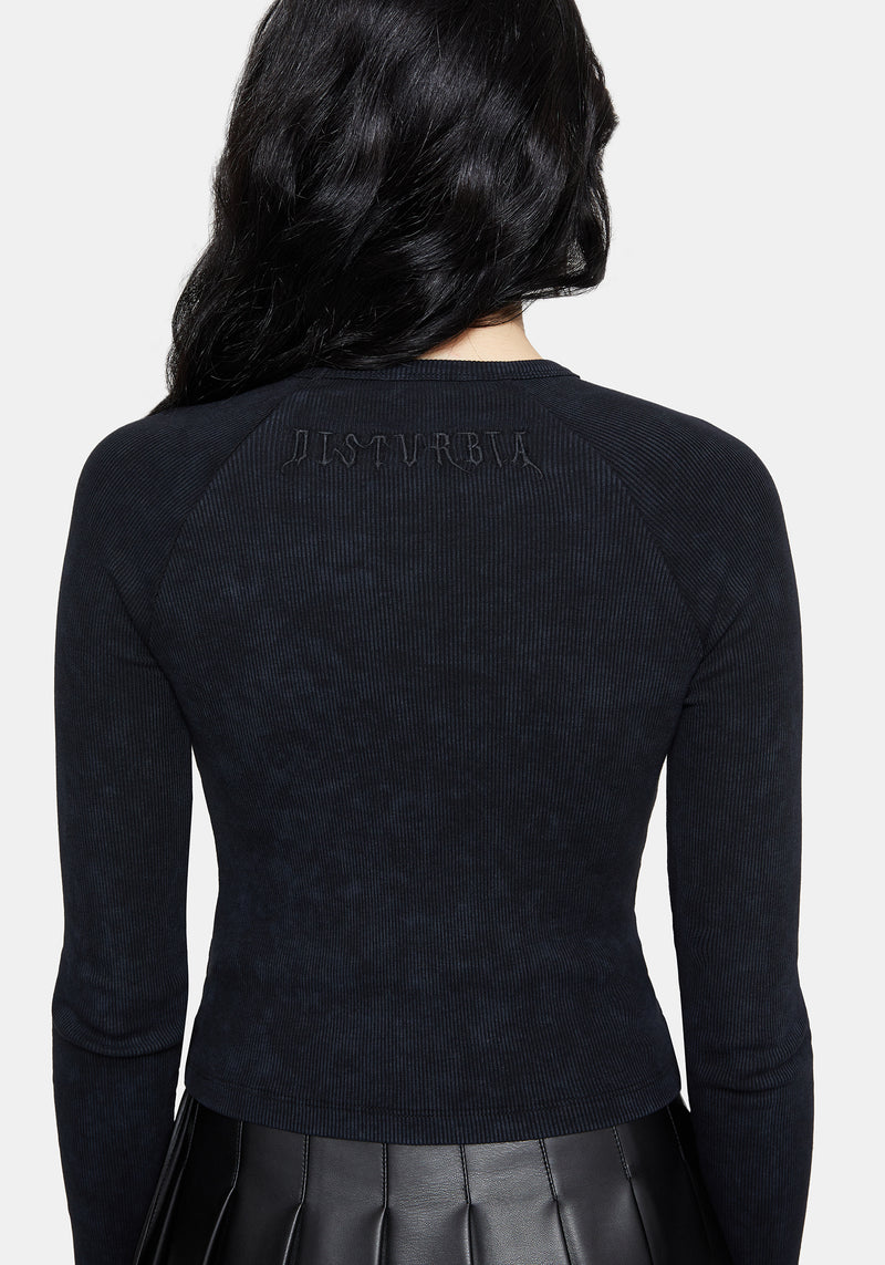 Christina Cotton Cut Out Detail Long Sleeved Top