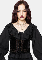 Cassidy Crinkle Poet Sleeve Lace Up Blouse