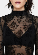 Hexborn Baba Yaga Flocked Long Sleeve Top