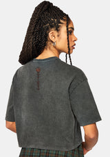 Mai Twin Flame Embroidered Dragon Print Boxy Tee