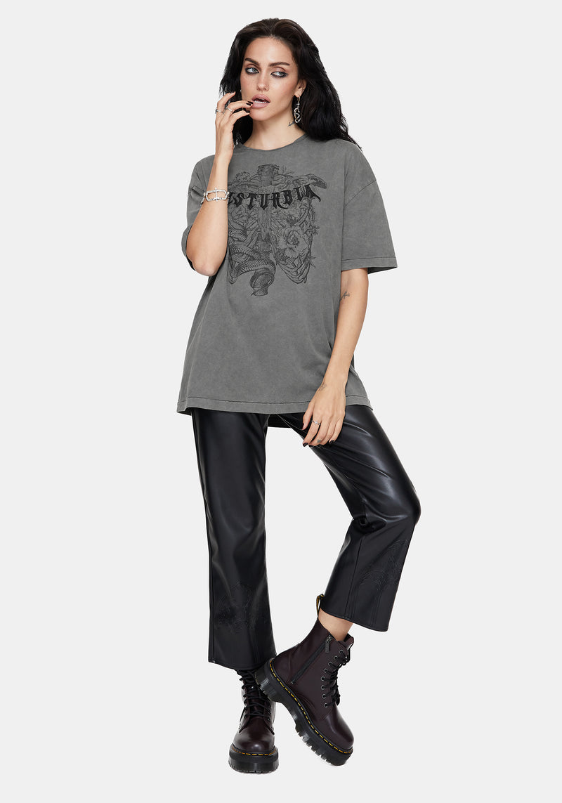 Neikea Ribcage Graphic Oversized Cotton T-Shirt