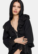 Ottie Ruffle Neck Tie Front Blouse EU 34
